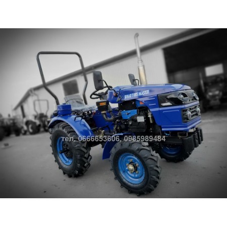 Мототрактор БУЛАТ Т-185 МАСТЕР 3Т із трьохточоковою навісною системою та двохкорпусним плугом + противаги, дуга безпеки, максимальний комплект